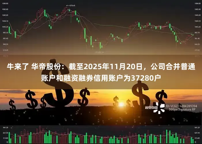 牛来了 华帝股份：截至2025年11月20日，公司合并普通账户和融资融券信用账户为37280户
